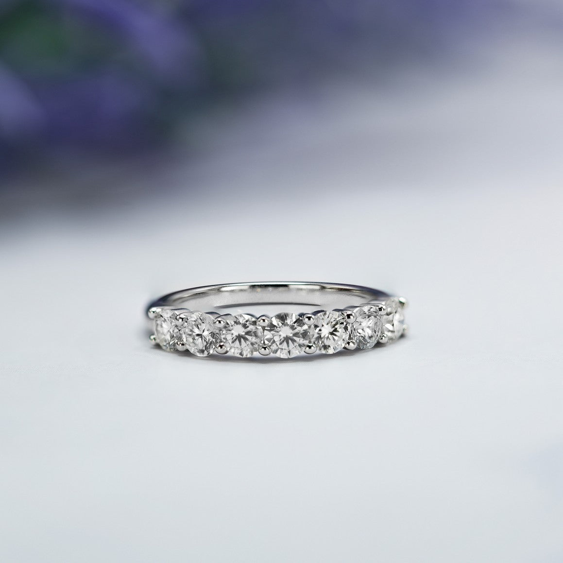 Natural Diamond 7 Stone Anniversary Ring F-G SI)