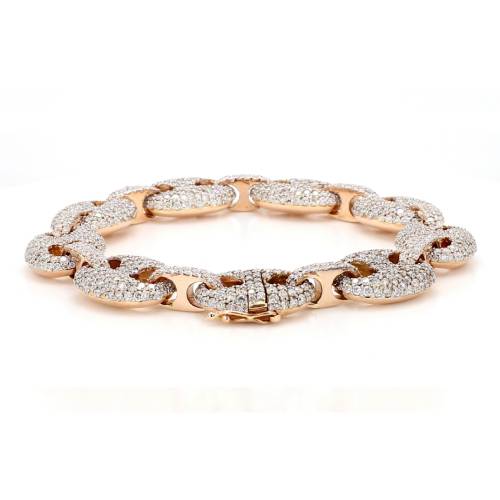 Natural Diamond Puff Mariner Link Bracelet