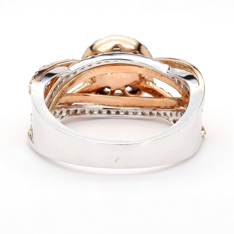 Rose & Natural Diamond Entwined Halo Ring