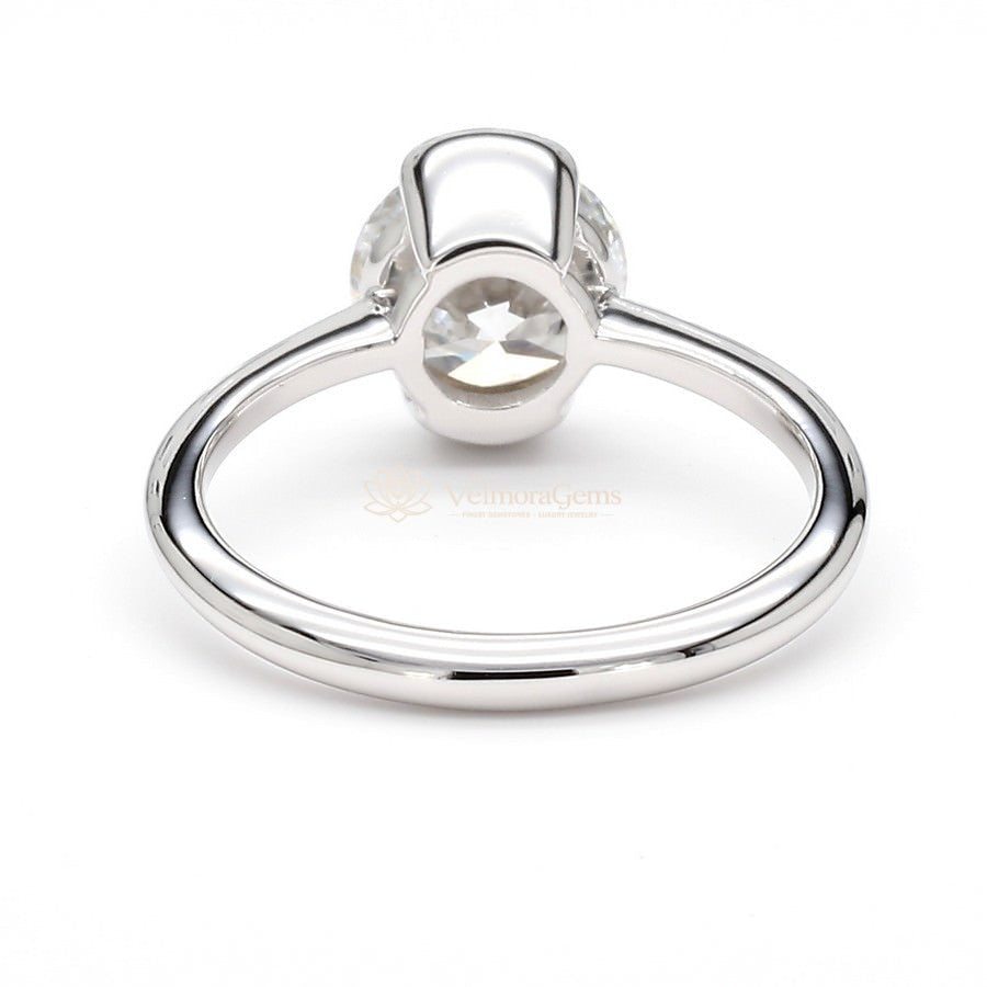 IGI Certified Lab-Created Diamond Round Half Bezel Ring F VS)