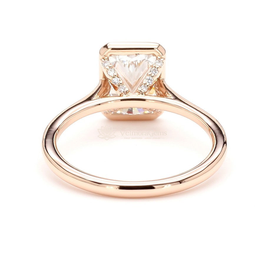 IGI Certified Lab-Created Diamond Radiant Bezel Ring F VS)