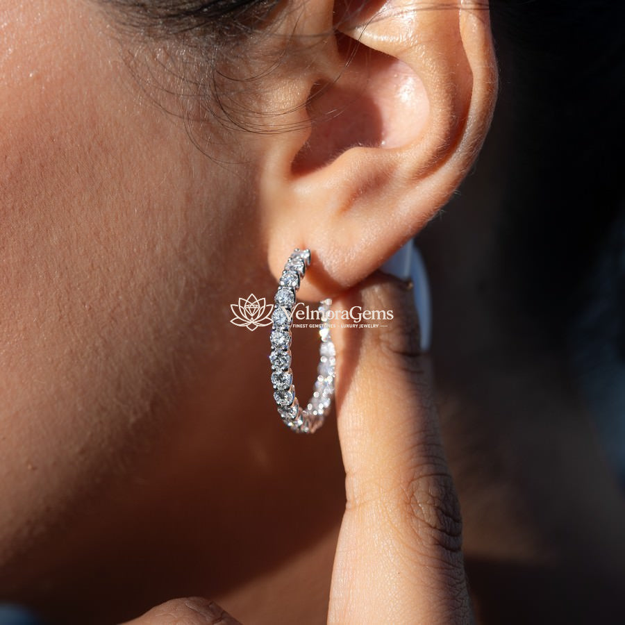 Lab-Created Diamond 23.5mm Huggie Earrings F-G VS)