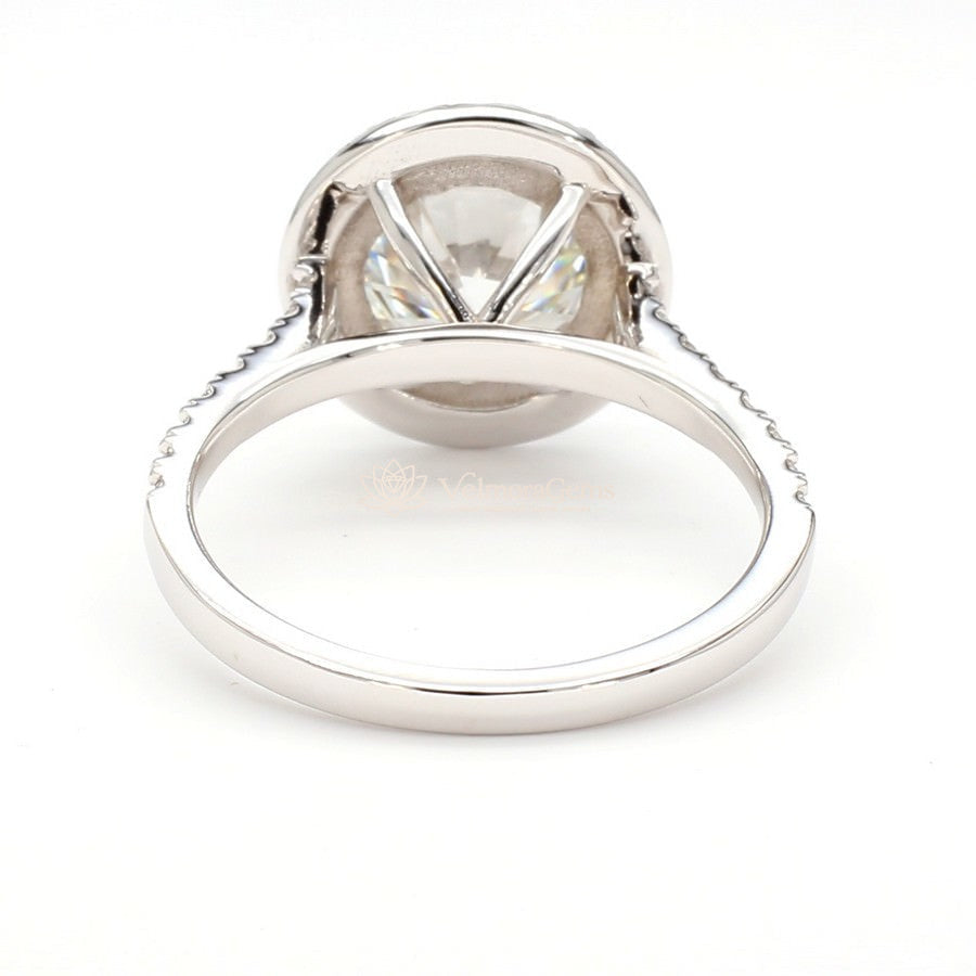 IGI Certified Lab-Created Diamond Round Halo Pave Ring F VS)