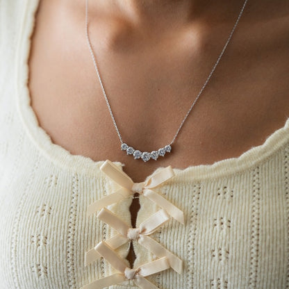 Natural Diamond Graduated 7-Stone Necklace F-G SI)