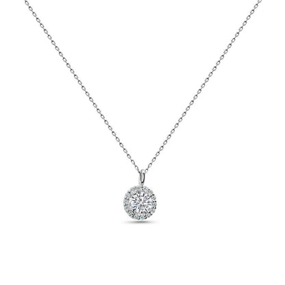 Natural Diamond Halo Pendant F-G SI)