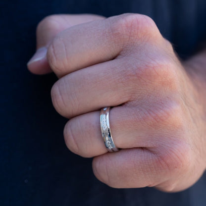 Trio Lab-Created Diamond 5mm Wedding Band F-G VS)