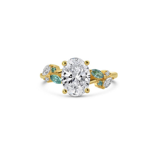 Oval Harmony Leaf Lab-Created Diamond Ring F VS)