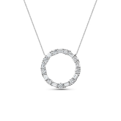 Unity Circle Necklace – Round & Emerald Lab-Created Diamonds F-G VS)