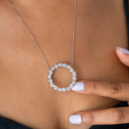 Unity Circle Necklace – Round & Oval Lab-Created Diamonds F-G VS)