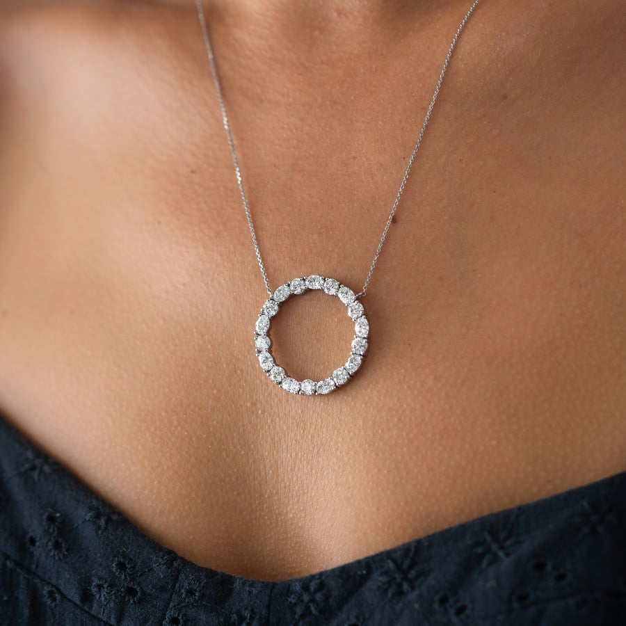 Unity Circle Necklace – Round & Oval Lab-Created Diamonds F-G VS)