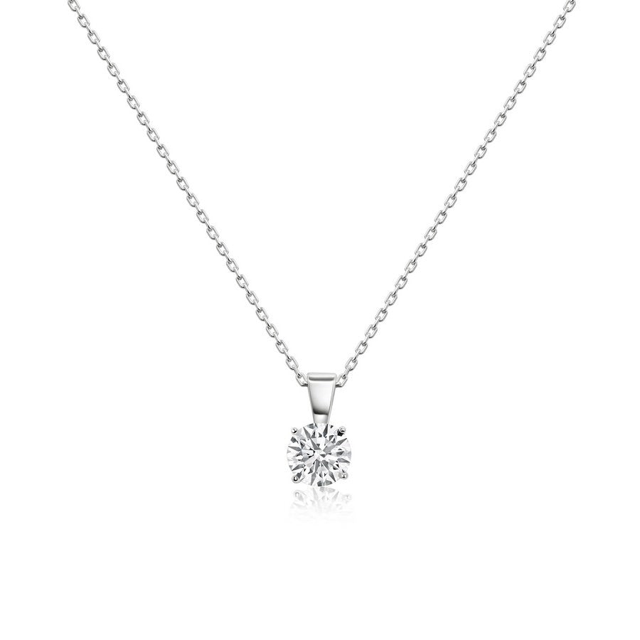 Natural Diamond Solitaire Pendant Necklace F-G SI)