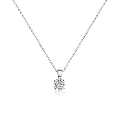Natural Diamond Solitaire Pendant Necklace F-G SI)