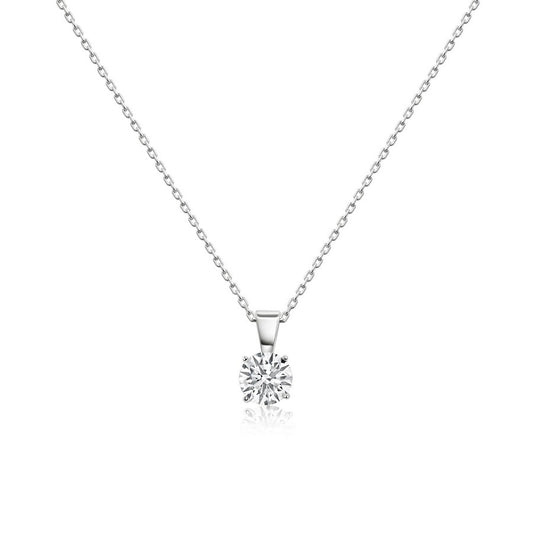 Natural Diamond Solitaire Pendant Necklace F-G SI)