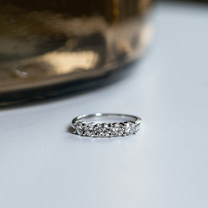 Natural Diamond 5 Stone Anniversary Ring F-G SI)