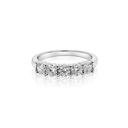 Natural Diamond 5 Stone Anniversary Ring F-G SI)