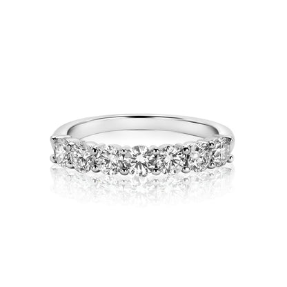 Natural Diamond 7 Stone Anniversary Ring F-G SI)