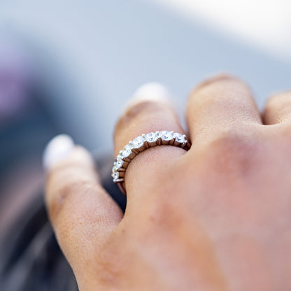 Natural Diamond 7 Stone Anniversary Ring F-G SI)