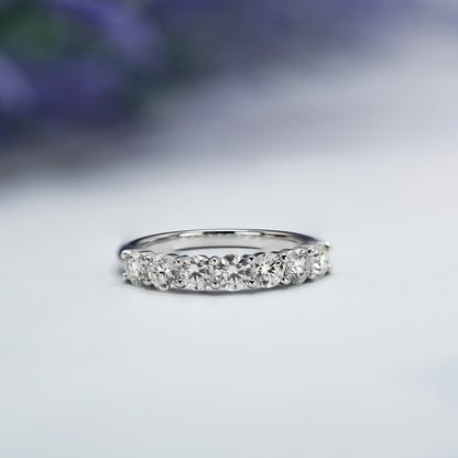 Natural Diamond 7 Stone Anniversary Ring F-G SI)