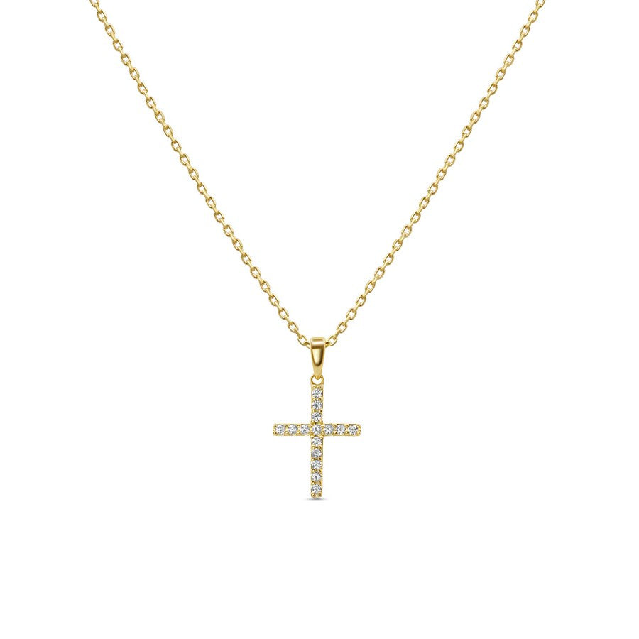 Natural Diamond Cross Necklace F-G SI)