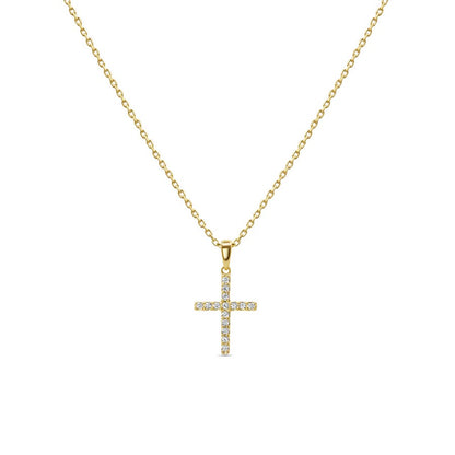 Natural Diamond Cross Necklace F-G SI)