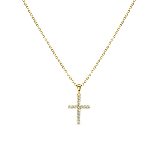 Natural Diamond Cross Necklace F-G SI)