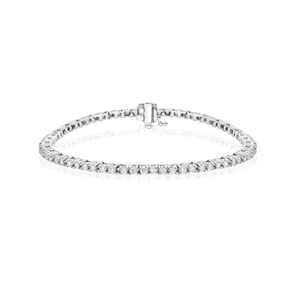 Natural Round Diamond 4-Prong Tennis Bracelet F-G SI)