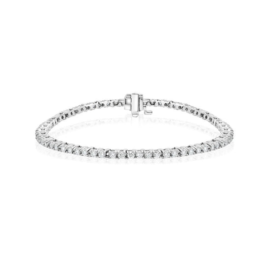 Natural Round Diamond 4-Prong Tennis Bracelet F-G SI)