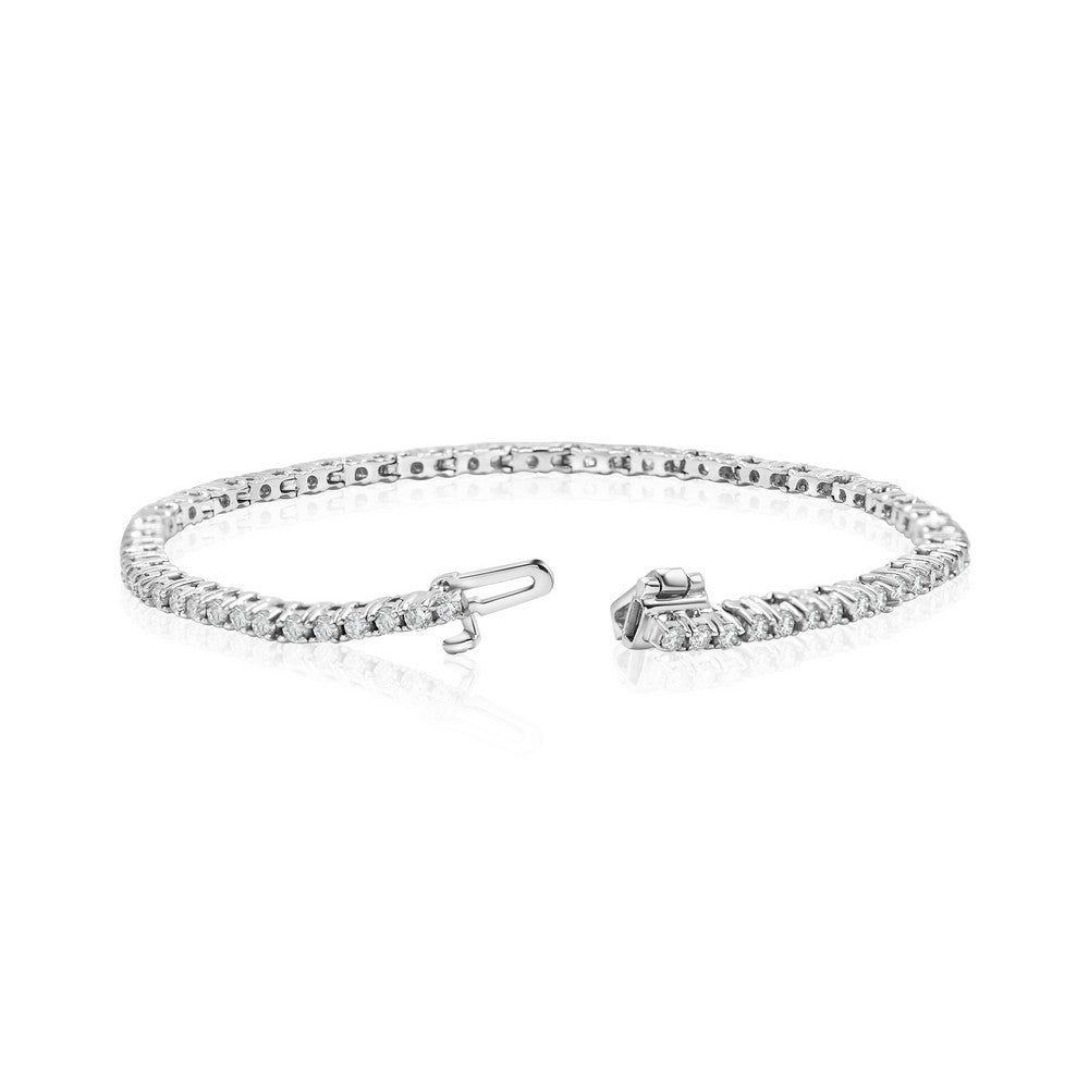 Natural Round Diamond Lightweight Tennis Bracelet F-G SI)