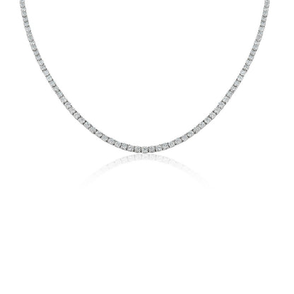 Natural Round Diamond 4-Prong Tennis Necklace F-G SI)