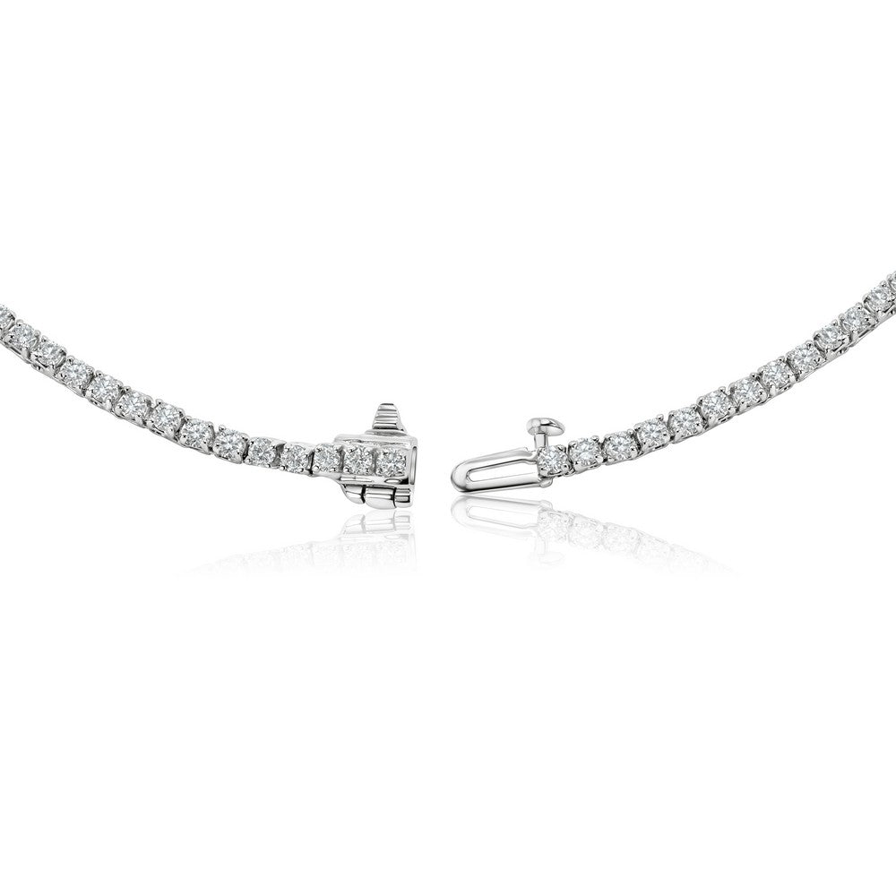 Natural Round Diamond 4-Prong Tennis Necklace F-G SI)