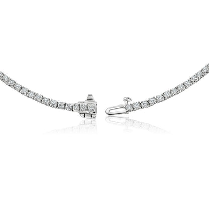 Natural Round Diamond 4-Prong Tennis Necklace F-G SI)
