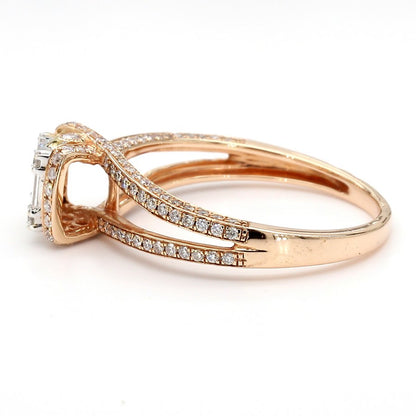 Natural Diamond Baguette Cluster Halo Ring