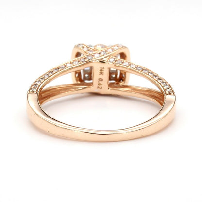 Natural Diamond Baguette Cluster Halo Ring