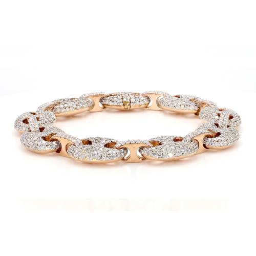 Natural Diamond Puff Mariner Link Bracelet