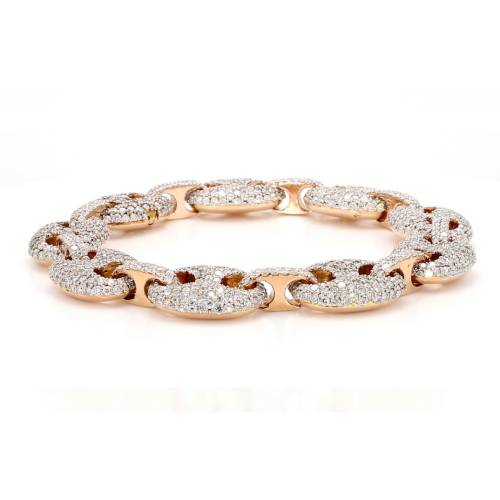 Natural Diamond Puff Mariner Link Bracelet
