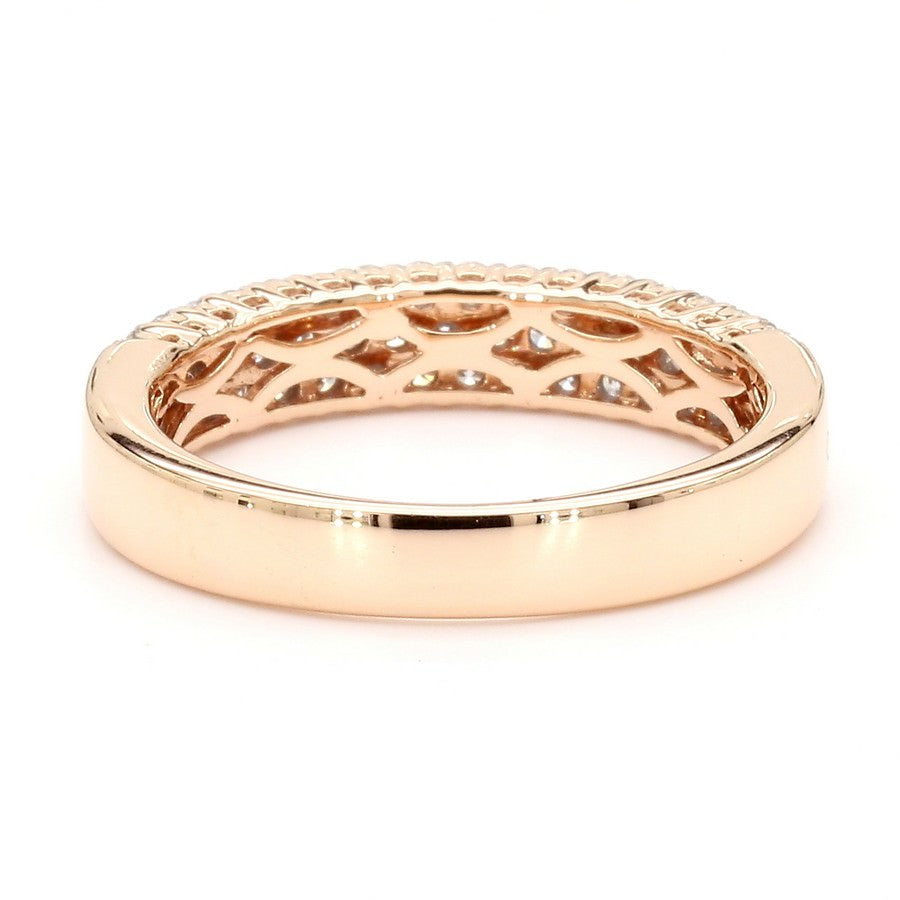 Natural Diamond Triple-Row Pave Semi-Eternity Band