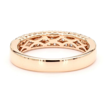 Natural Diamond Triple-Row Pave Semi-Eternity Band