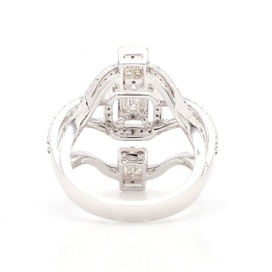 Natural Diamond Baguette Cluster Bypass Ring