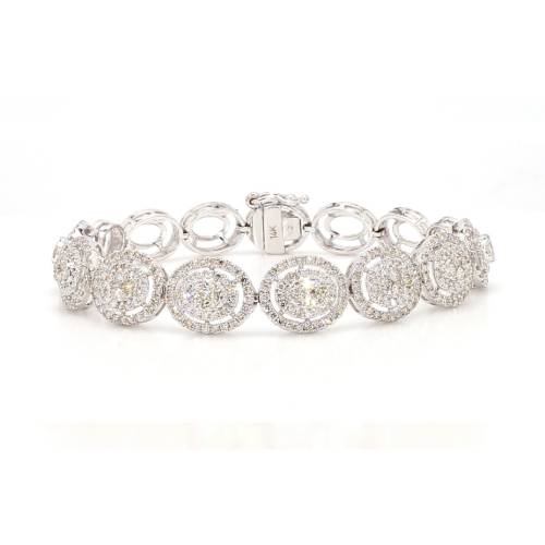 Natural Diamond Circle-Link Statement Bracelet