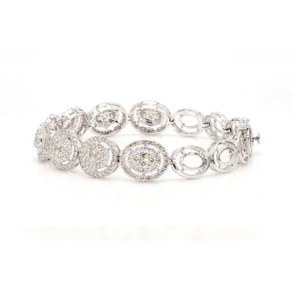 Natural Diamond Circle-Link Statement Bracelet