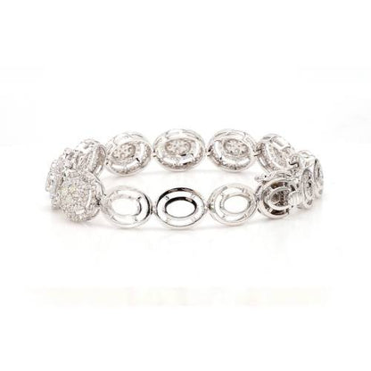 Natural Diamond Circle-Link Statement Bracelet