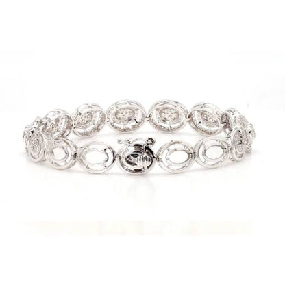 Natural Diamond Circle-Link Statement Bracelet