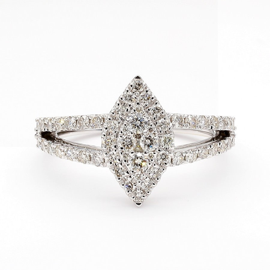 Natural Diamond Marquise Cluster Statement Ring