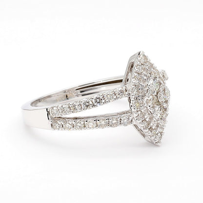 Natural Diamond Marquise Cluster Statement Ring