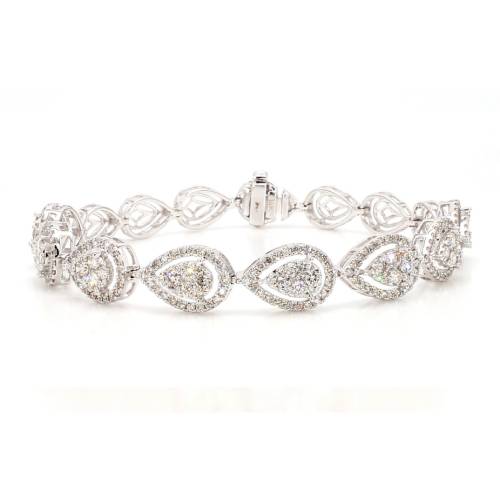Natural Diamond Pear-Link Statement Bracelet