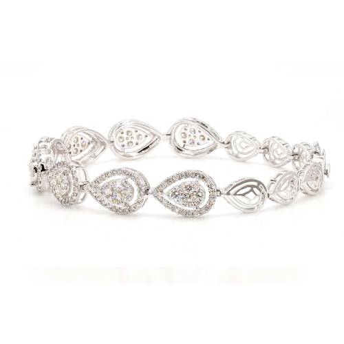 Natural Diamond Pear-Link Statement Bracelet