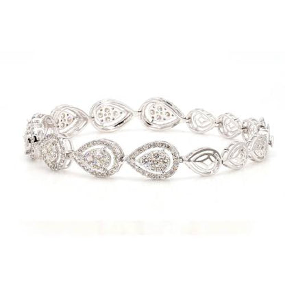 Natural Diamond Pear-Link Statement Bracelet