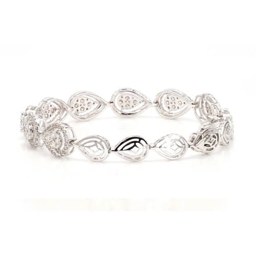 Natural Diamond Pear-Link Statement Bracelet