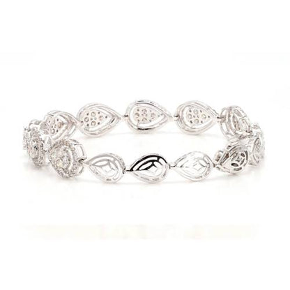 Natural Diamond Pear-Link Statement Bracelet