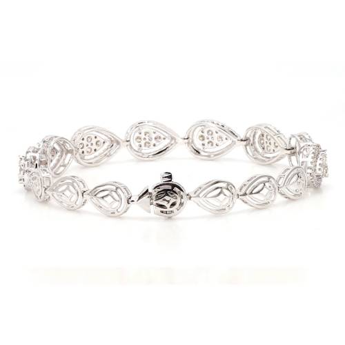 Natural Diamond Pear-Link Statement Bracelet